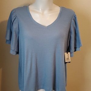 NWT Terra & Sky blue top size 3X (24W-26W)